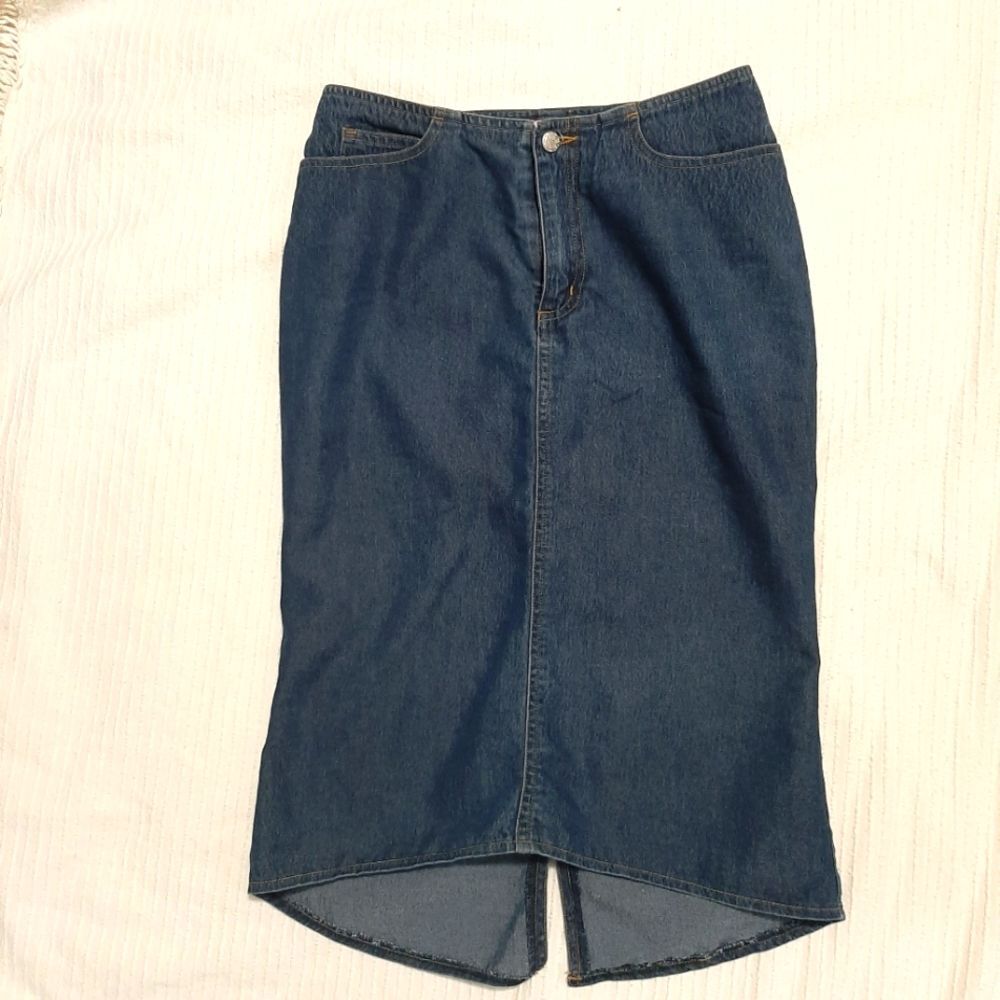 Top One Jeans Pencil Denim Skirt Knee Length Hight waisted Small